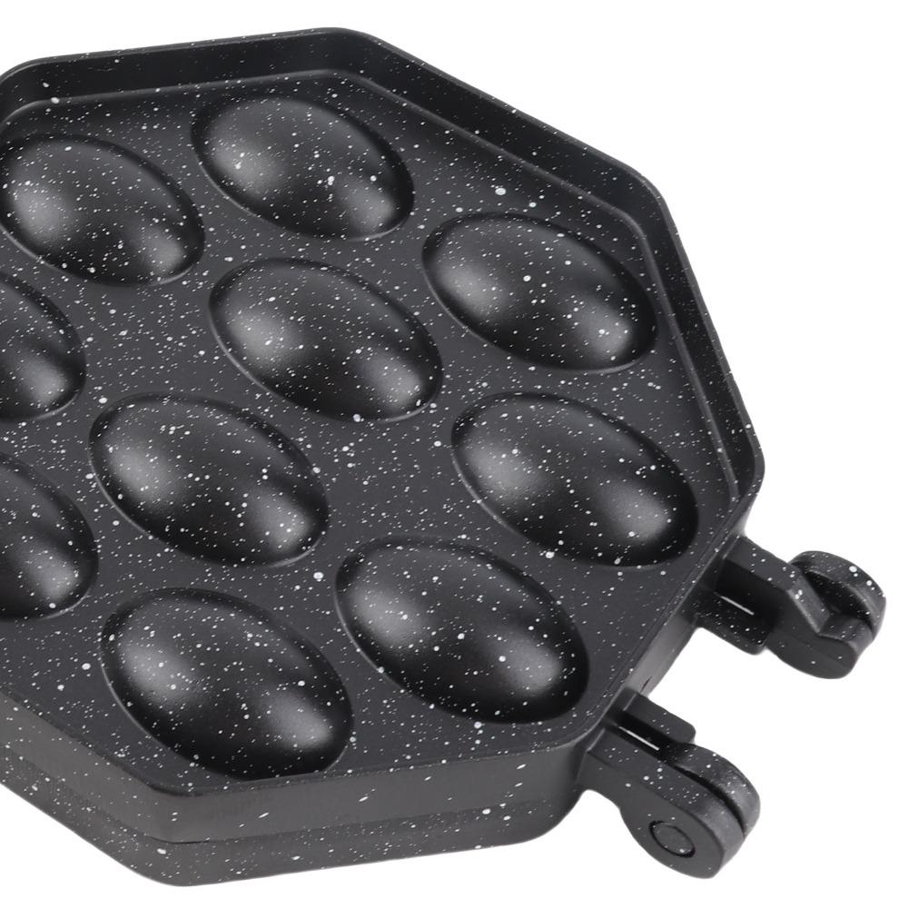 Anti-Scald Handle Egg Waffle Pan Non-Stick Coating Stovetop Waffle Pan Breakfast