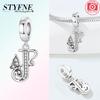 925 Silver Charms Zircon Beaded Butterfly Letter Pendant Fit Bracelet Accessories Bead Fashion Jewelry Making Fine Jewelry Gift