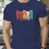 Color-Block Mountain T-Shirt Breathable Cool, Comfortable Wear,Daily Casua