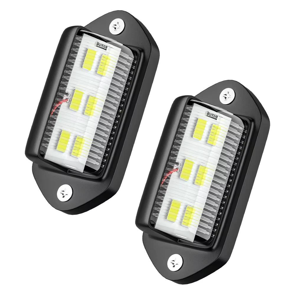 12V LED License Plate Light Universal Car Truck SUV Trailer RV Side Marker Lamp White Waterproof Number Plate Light
