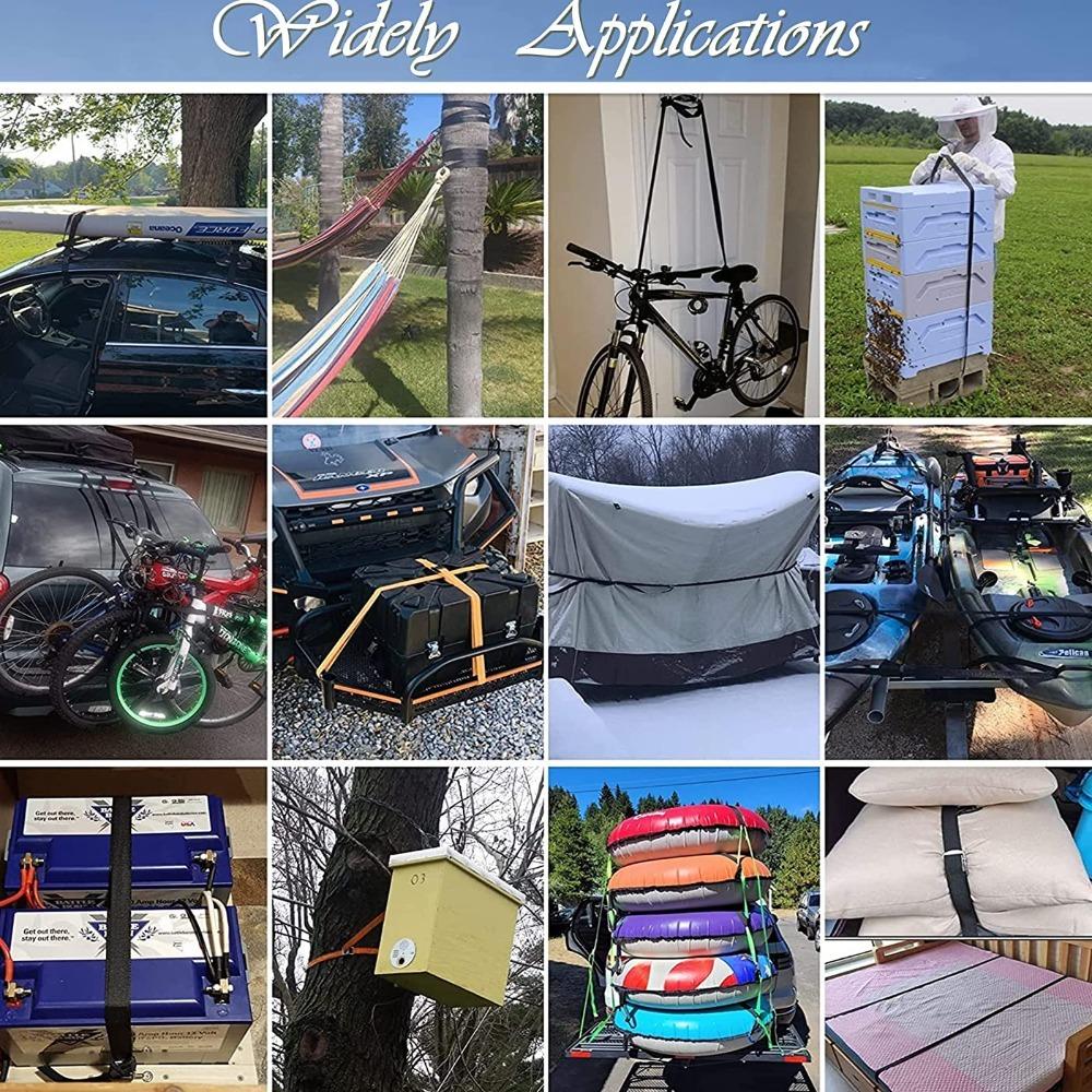 Binding Tie-Down Belt with Metal Buckle Tow Rope Strong Ratchet Lashing Straps  RV Motorcycle Bike