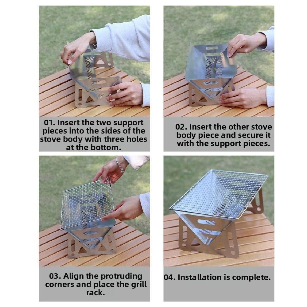 Решетка для барбекю из нержавеющей стали, Портативная подставка для горелки для гриля, Инструменты для барбекю, Складной гриль для барбекю, Дом