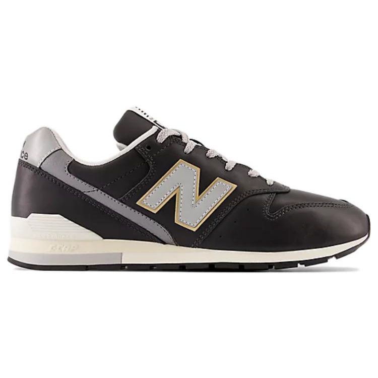 New Balance Nb 996 Кроссовки мужские низкие из кожи на шнуровке с круглым носком черно-серые CM996RI2