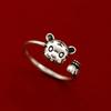 Natal Tiger Ring, New Gift, Zodiac Cute Tiger Cute Lucky Bag, Retro Open Joint Ring