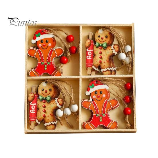 12 шт. рождественские подвесные украшения деревянные пряничные человечки гномы подвеска для рождественской елки украшения для дома кухни праздничные принадлежности для вечеринок