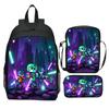 Minecraft Movie Printed 3-Piece Backpack Set Kids Cartoon School Backpack Boys Girls Gifts Blue