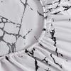 White Bed Sheet With Elastic Band Marbling Printed Single/Queen/King Size Fitted Bed Sheets For Double Beds All-Around Bed Cover