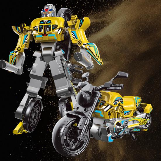 Transforming Robot Motorcycle Toy Movable Joints Educational Transformable Motorbike Deformation Robot Model Toddlers Boys Birthday
