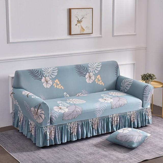 Чехол для дивана с геометрическим рисунком, эластичный спандекс, юбка для дивана, чехлы для гостиной, кресло, чехол для дивана, защита для мебели