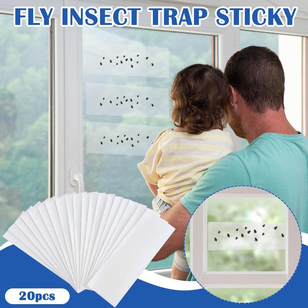 20 Pack Indoor Window Traps, Paper Strips, Tape, Clear Window Traps, Household Glue, Waterproof Trap