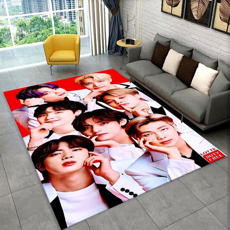 Kpop B-BTS Модная Группа Звезда Ковер для Игровой Комнаты Спальни Гостиной Дивана Домашний Декор, Детский Ковер Нескользящий Коврик для Пола