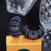 CMM модные разноцветные серьги-кольца с кубическим цирконием, большие полукруглые серьги-кольца для женщин, богемные пляжные украшения
