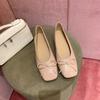 Grape Mother Studiolee Sweet Temperament Versatile Bow Square Head Small Thick Heel Light Mouth Ballet Style Single Shoes Women
