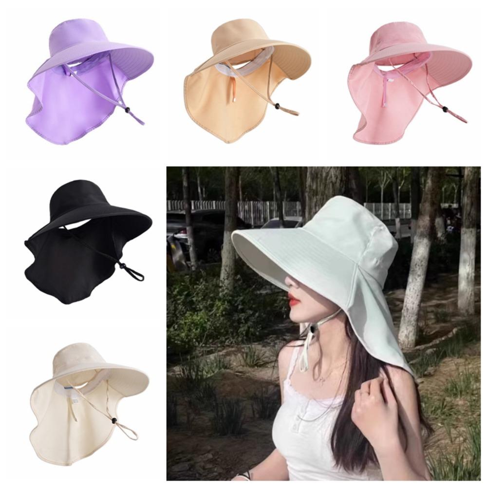 Anti-UV Sun Protection Hat Foldable Women Bucket Hats Adjustable Wide Brim Sun Hat Safari Cap