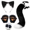 Cute Plush Bear Claw Cat Paw Half-Finger Cosplay Gloves for Halloween
