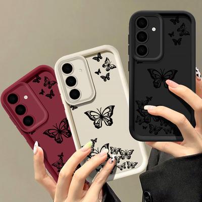 Ударопрочный силиконовый чехол Butterfly для Samsung Galaxy S25 S24 S22 Ultra Plus S23 S21 S20 Fe A55 A54 A53 A52 A35 A34 A15 5g Мягкий защитный чехол для объектива