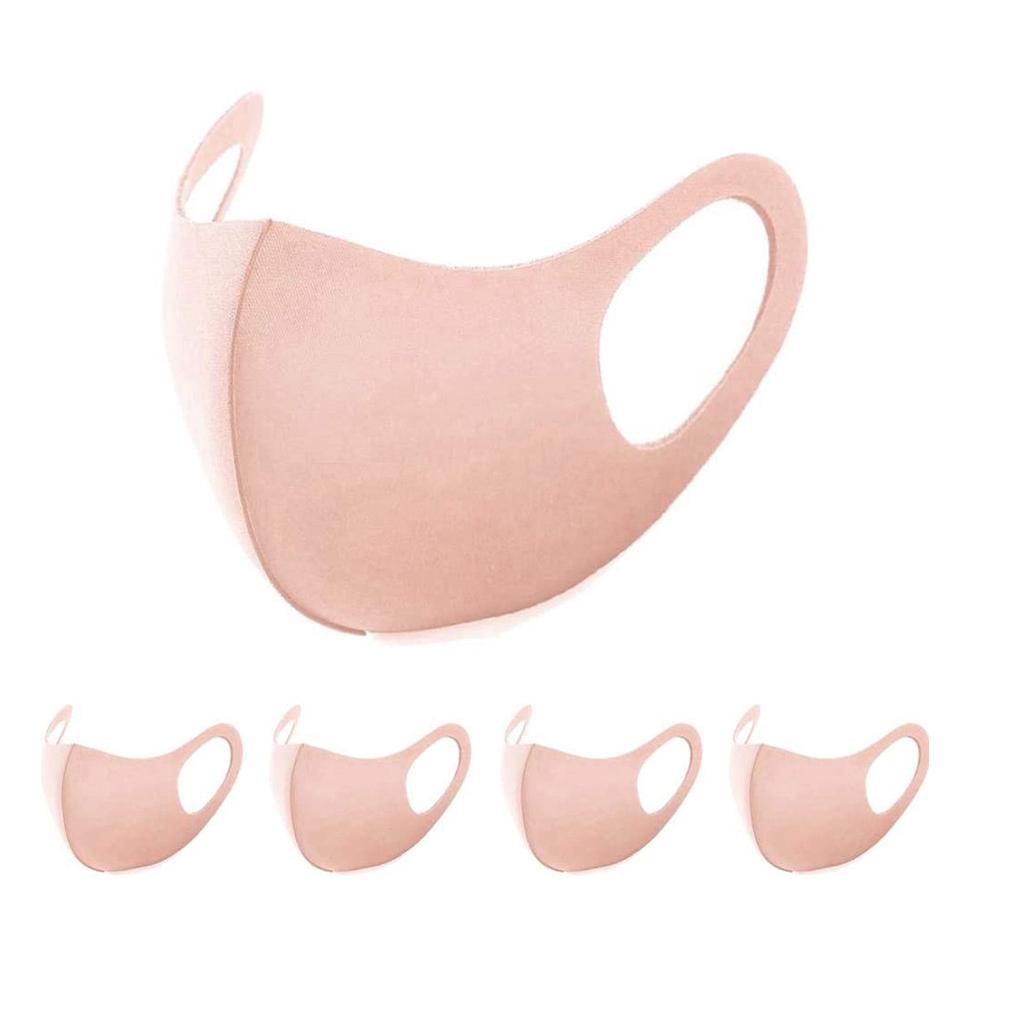5 шт. Классические однотонные маски для лица Взрослые Дышащие Стираемые тканевые маски Модные маски с принтом Женские Защита для рта Cubrebocas