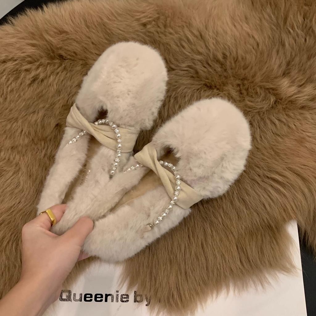 Дизайнерские женские теплые меховые туфли на весну и осень, модные легкие гладкие женские туфли на плоской подошве с круглым носком, зимние, с флисом, теплые