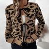 Women's Fashion Casual Fall Winter Leopard Print Long Sleeve O Neck Sweaters