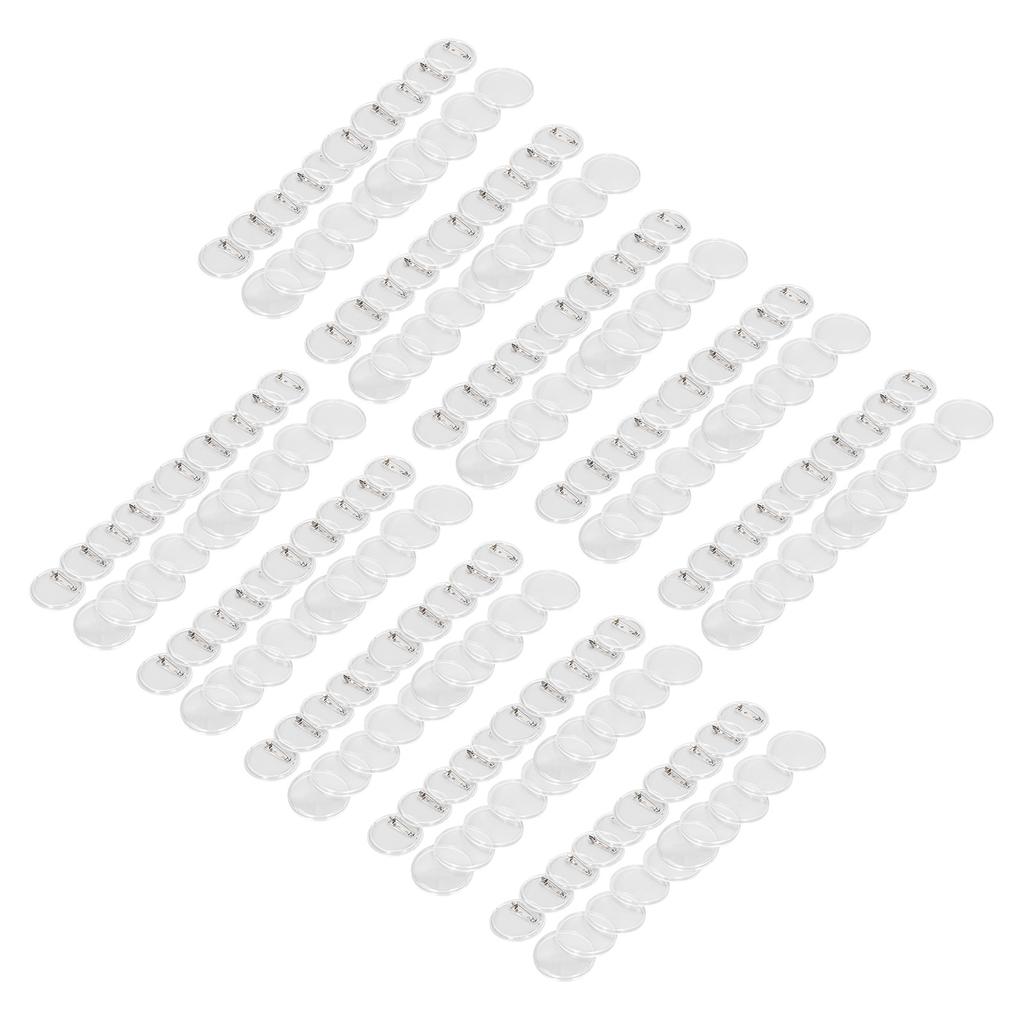 100 комплектов 1,7-дюймовых прозрачных значков на кнопках, многоразовых, износостойких, акриловых, для дизайна поделок своими руками