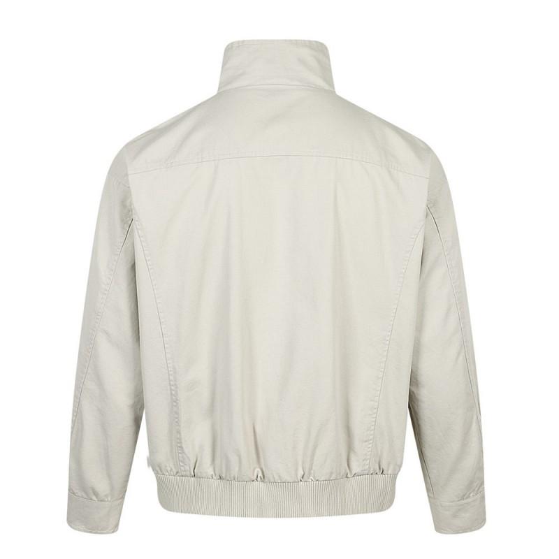 Mens Solid Stand Collar Jacket Loose Fit Workwear Coat