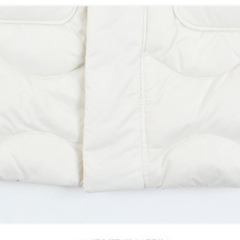 New Balance Детский воротник-дерево Съемная стеганая куртка на пуху цвета слоновой кости