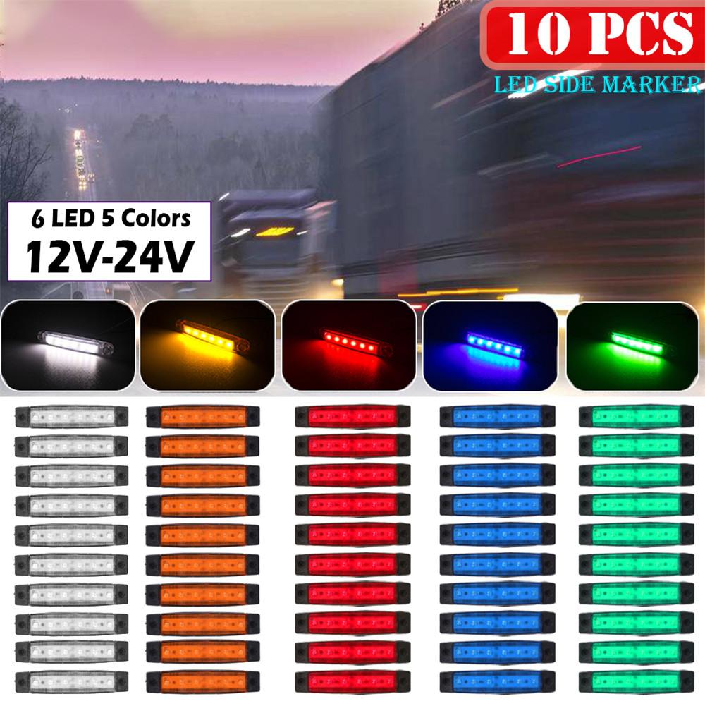 10 шт., боковые габаритные индикаторы для грузовика, прицепа, автомобильный сигнал, задний предупредительный задний фонарь, светодиодный 12 В 24 В, сигнальная лампа