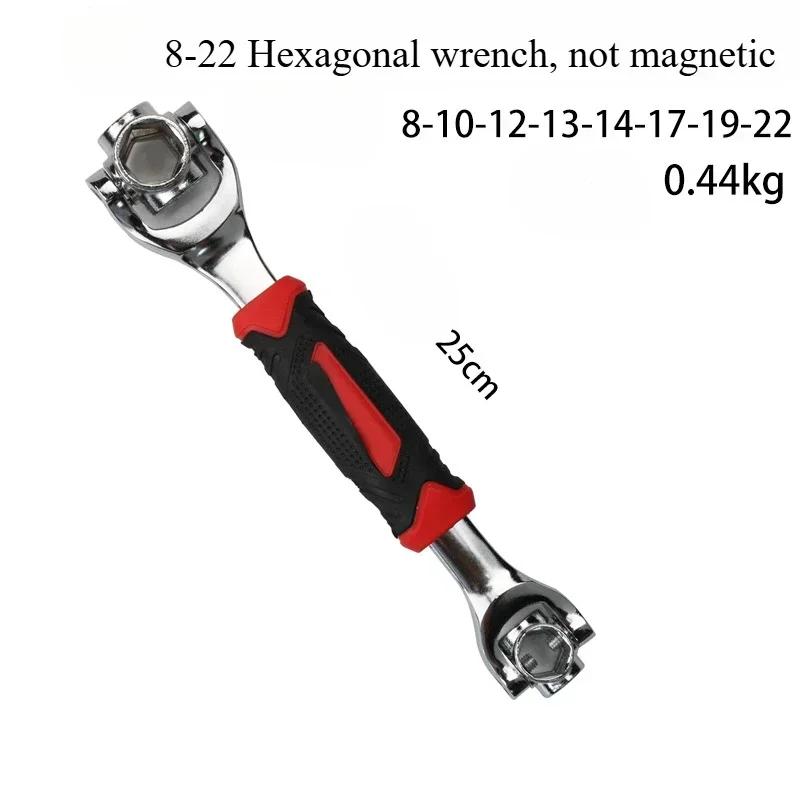 Инструменты 52 в 1, головка работает, универсальные трещоточные шлицевые болты, вращение рукава, ручные инструменты, универсальный гаечный ключ Tiger на 360 градусов