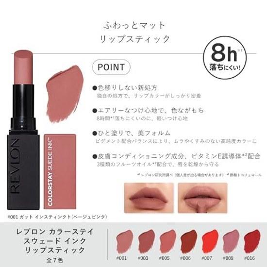 Помада-тинт Revlon ColorStay Suede Ink 001 Gut Instinct Бежево-розовый (Теплый тонХолодный тон) Стойкая, с минимальным переносом цвета, мягко-матовая помада для губ 2,55 г