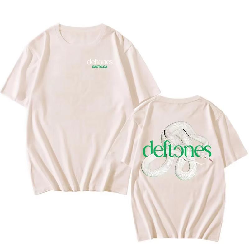 Deftones Rock Band Printed Tshirt Outdoor Casual Unisexs Shirt Fashion Y2K Fan Enthusiast Printed Top Street Style Short Sleeve