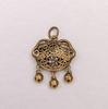 Rare Chinese Art Old Brass Longevity Lock Pendant Statue Figure Antique Ornament