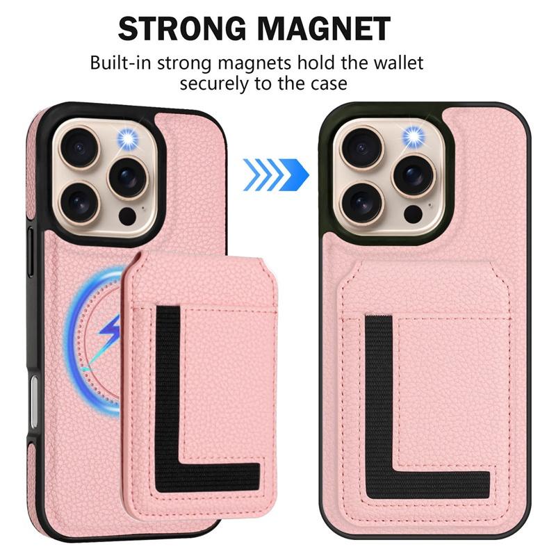 Для iPhone 11 12 13 14 Pro Max 7 8 Plus SE 2 3 2022 Чехол Защитная крышка Держатель для карт Подставка Магнитный кошелек для монет Поддерживает беспроводную зарядку