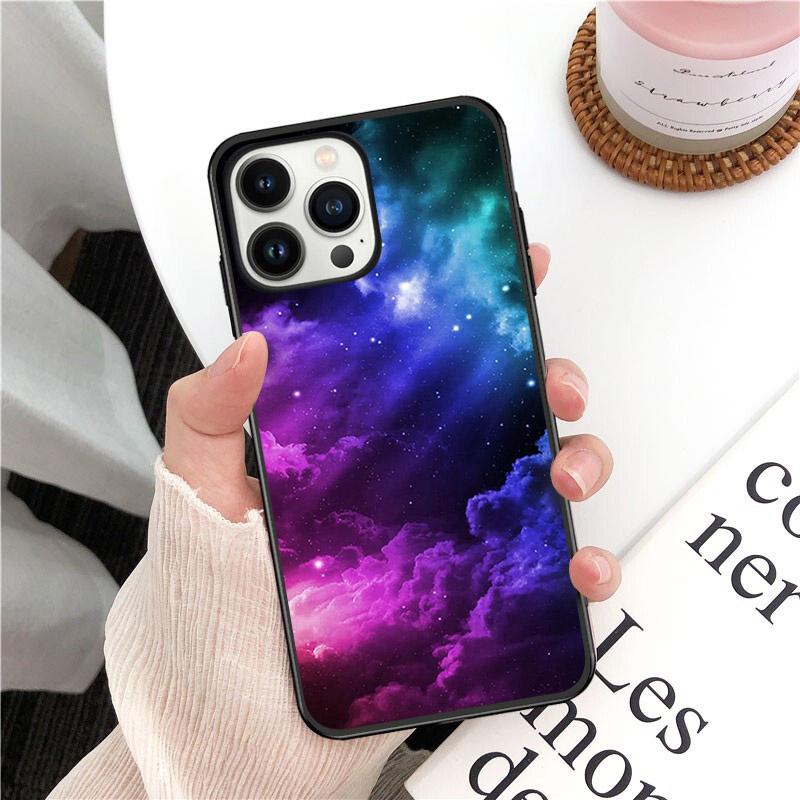 Blue Purple Pink Space Night Sky Phone Case For Iphone 14 13 12 11 Pro Max Case For Iphone 14 13 Pro XS MAX X XR Case
