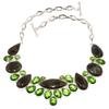 Fiery Labradorite Peridot Gemstone Silver Jewelry Necklace 16-18''