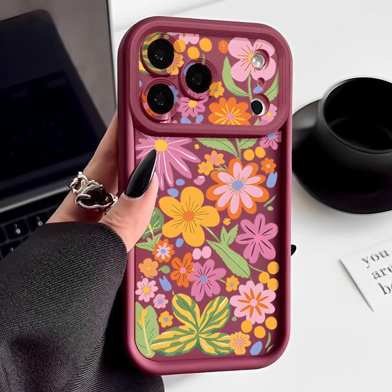 TPU Чехол с принтом розовых цветов для iPhone 17 16e 15 16 Pro Max 14 16 Plus Для iPhone Air 13 12 Pro Max 11 Мягкий силиконовый чехол для телефона