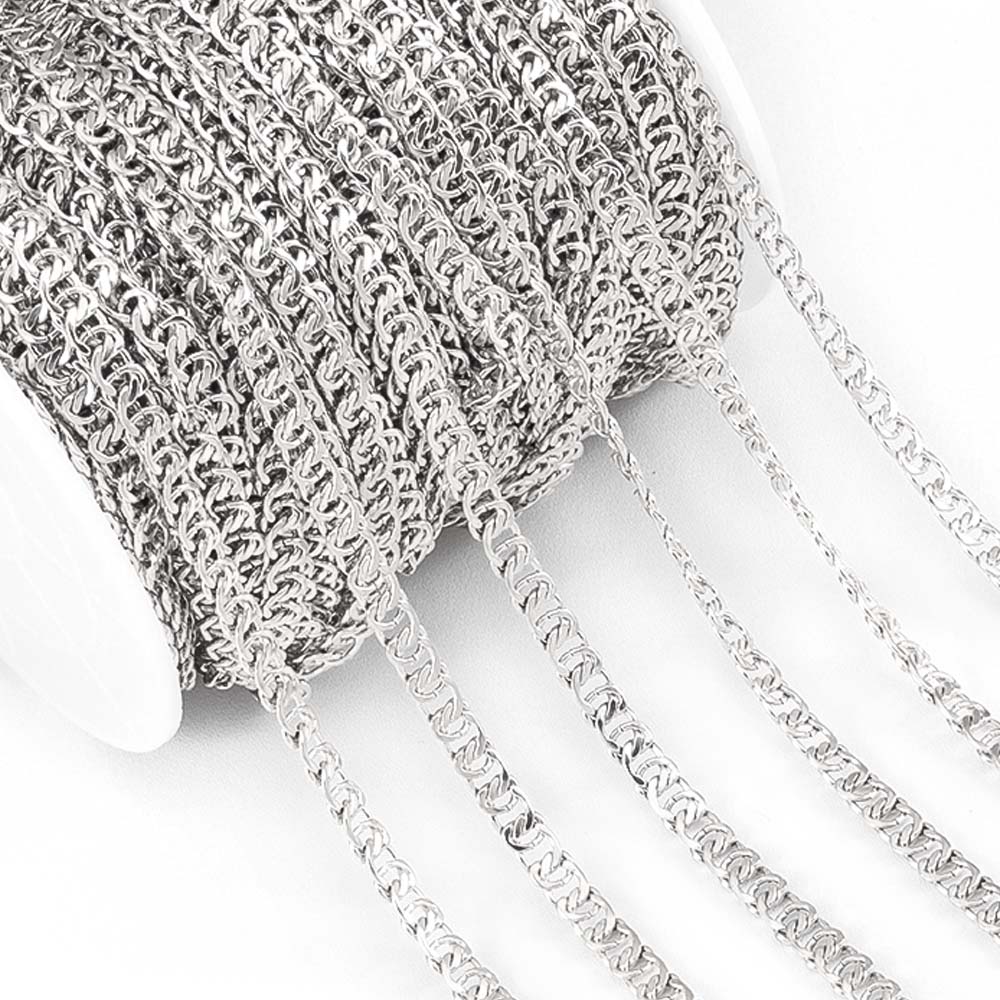 1Meter Fahsion Necklace Chain Stainless Steel 8 Shape Cross Double Loop Link Chain DIY Handmade Bracelet Material Jewelry Making