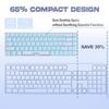 Abucow 60% Mechanical Gaming Keyboard, Black Switches, Wired Compact Keyboard with Blue LED Backlight, Replaceable White Keycaps, Compatible with