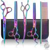 Pet Grooming Scissors Set,Includes Straight, Curved, and Thinning Shears, 20%-55% Fur Thinning, Available In Round Tip Options