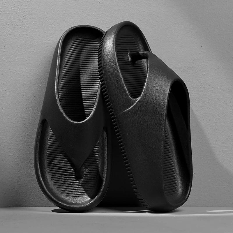 Мужские шлепанцы на платформе, летние тапочки из ЭВА с мягкой подошвой для женщин, повседневная пляжная обувь для дома, нескользящая обувь для ванной комнаты, парная обувь