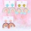 1 Pair Stud Earrings Cute Allergy Free Acrylic Creative Design Rainbow