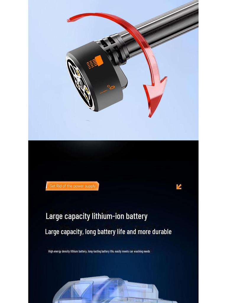 Высокомощная портативная бесщеточная мойка для автомобиля с беспроводной литиевой батареей