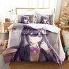 Genshin Impact Game Bedding Set Single Twin Full Queen King Size Bed Set Aldult Kid Bedroom Duvetcover Sets Anime Bed Sheet Set