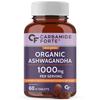 Таблетки Carbamide Forte Organic Ashwagandha 1000 мг|Таблетки для снятия стресса и тревоги , 60 органических таблеток ашваганды, 1 штука, 60 капсул
