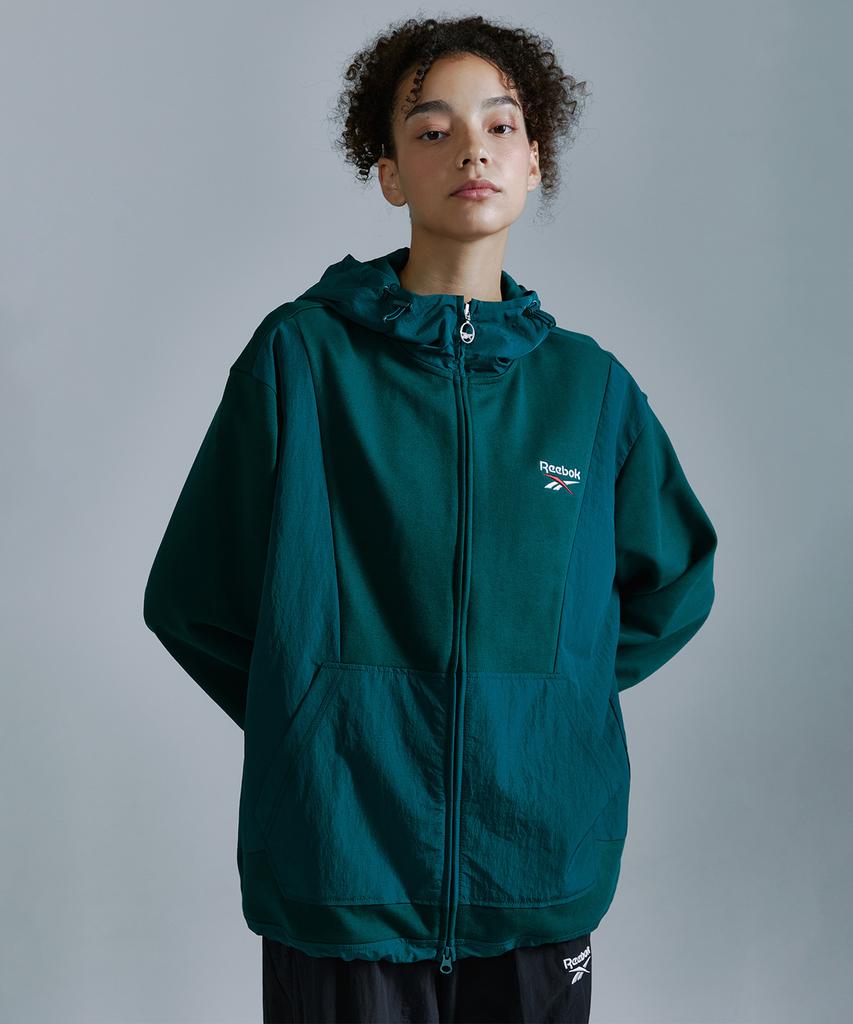 Reebok Новая худи-толстовка на молнии Vector Hybrid - Зеленая