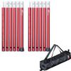 FIELDOOR Aluminum Tent Diameter 24mm Set of 2 Storage Push 4 Camping Tarp Pole, [Red] & Bag, 6-Piece Connection, Adjustable, 70-230cm, Pin, Levels,