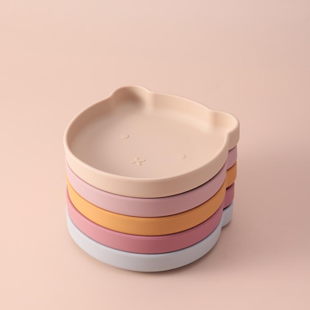 Color Kids 1 шт. Мультяшный медведь Силиконовая миска для кормления Нескользящая посуда Тарелки Не содержит БФА Младенец Малыш Еда Детская посуда