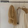 New Artistic Style Texture Pendant Cotton and Hemp Scarf  Winter Warm Shawl Neck