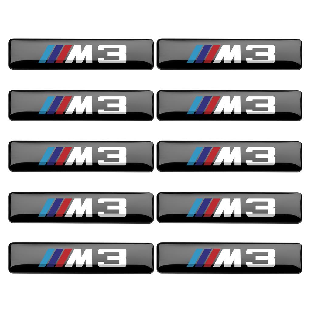 10pcs 3D Epoxy Car Interior Exterior Decoration Stickers for BMW 50th Motorsport M Performance M3 M4 M5 Power Alpina Badge LOGO LK5