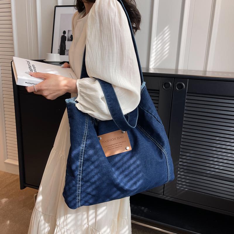 Джинсовая сумка Женская сумка через плечо Большая вместительная сумка