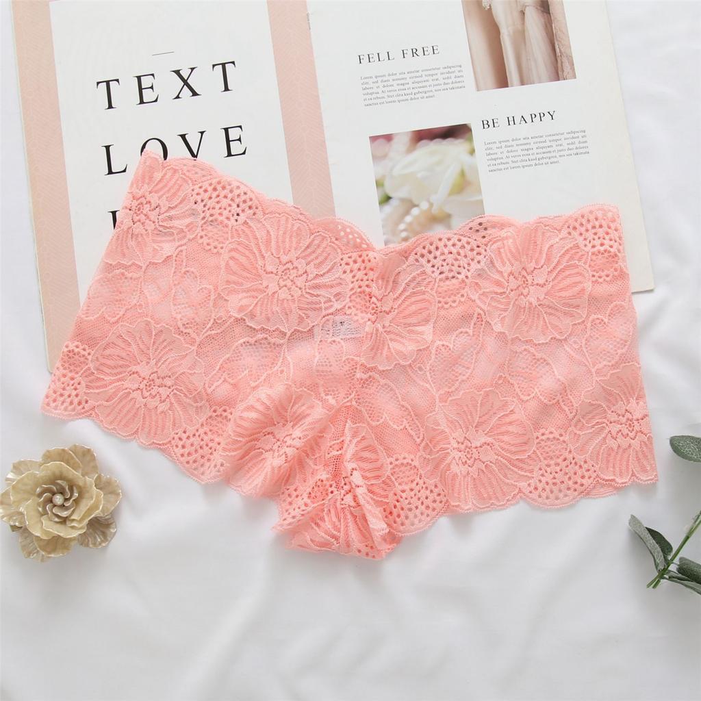 CFSC Women's Large Size Underwear Solid Color Print Underwear Large Size Lace Panties